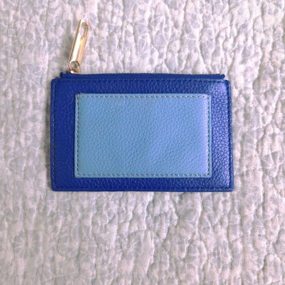 Pretty Talbots Leather Two Tone Blue Card Holder